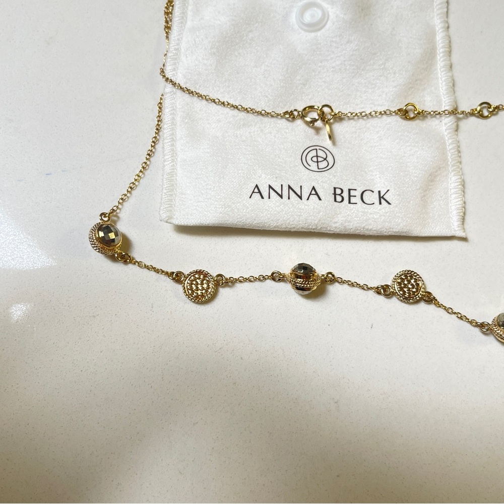 Elegant Anna Beck Gold Over Sterling Silver Station Necklace - Picture 6 of 7